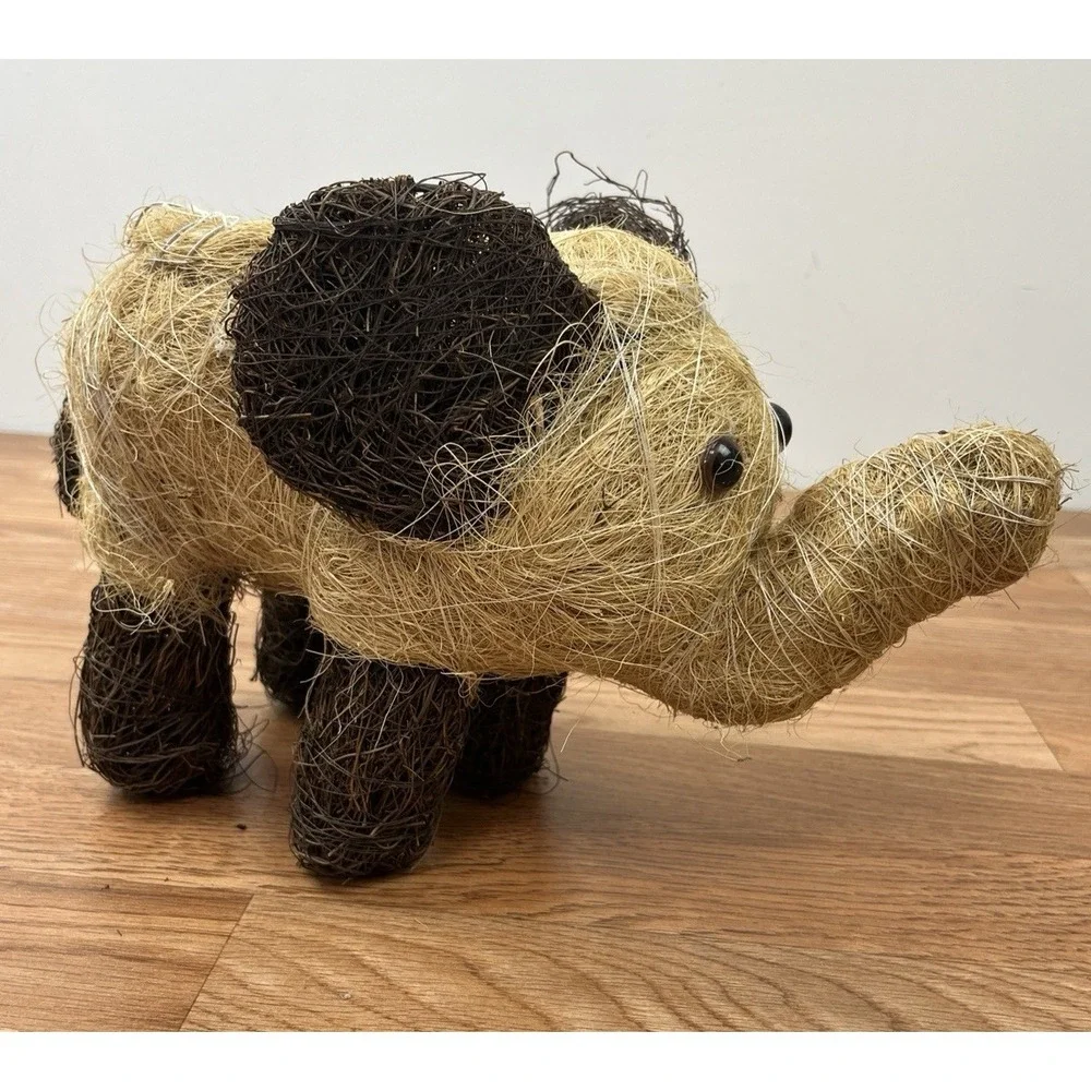Cute Elephant Coconut Fiber Flower Pot Planter NEW